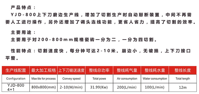 YJD-800上下刀磨边生产线